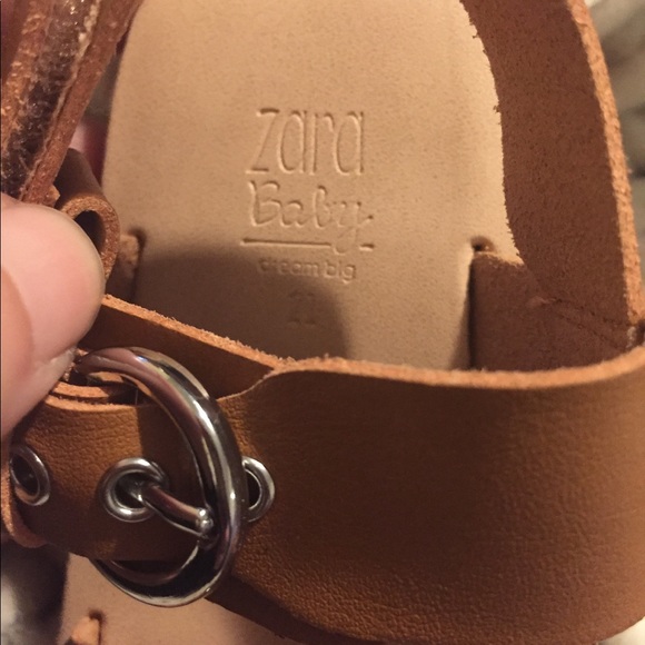Zara Baby Leather Size 1 Sandals - Picture 3 of 3